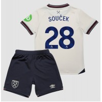 Stroje piłkarskie West Ham United Tomas Soucek #28 Koszulka Wyjazdowej dla dzieci 2025-26 Krótki Rękaw (+ szorty)